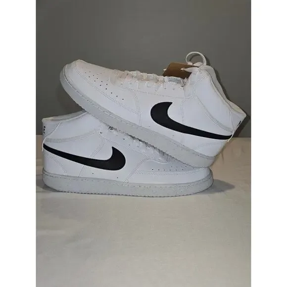 Nike Court Vision Mid Next Nature Black White Men’s Size 12 DN3577-101 Sneakers